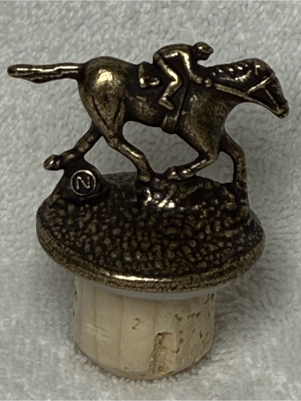 Blanton's Bourbon Letter " N" Bottle Stopper Cork Horse & Jockey Buffalo Trace